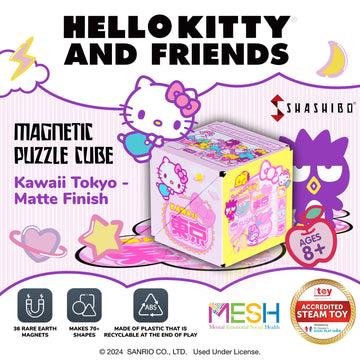 Shashibo Hello Kitty & Friends Shape Shifting Box - Award - Winning,Patented Magnetic Puzzle Cube W/ 36 Rare Earth Magnets - Fidget Toys For Adults & Kids 8+, Transform Into Over 70 Shapes (Kawaii)