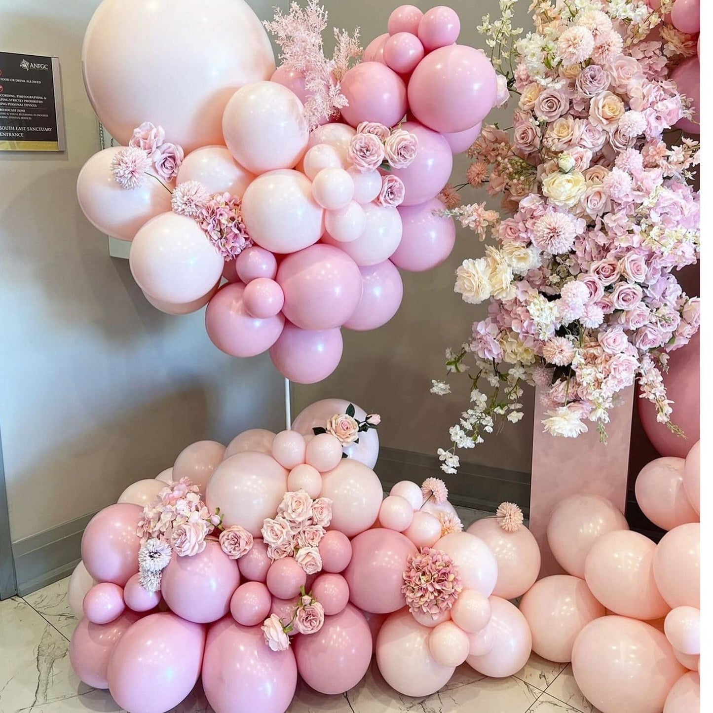 Pink Balloons, 60 Pcs 12 Inch Matte Pink Pastel Pink Transparent Birthday Balloons, Pastel Pink Party Balloons, Maca Pink Latex