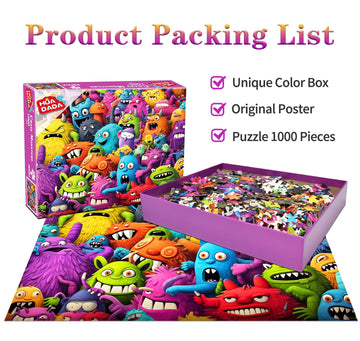 Jigsaw Puzzles For Adults 1000 Piece Puzzle For Adults 1000 Pieces Puzzle 1000 Pieces-Crazy Colorful Monsters