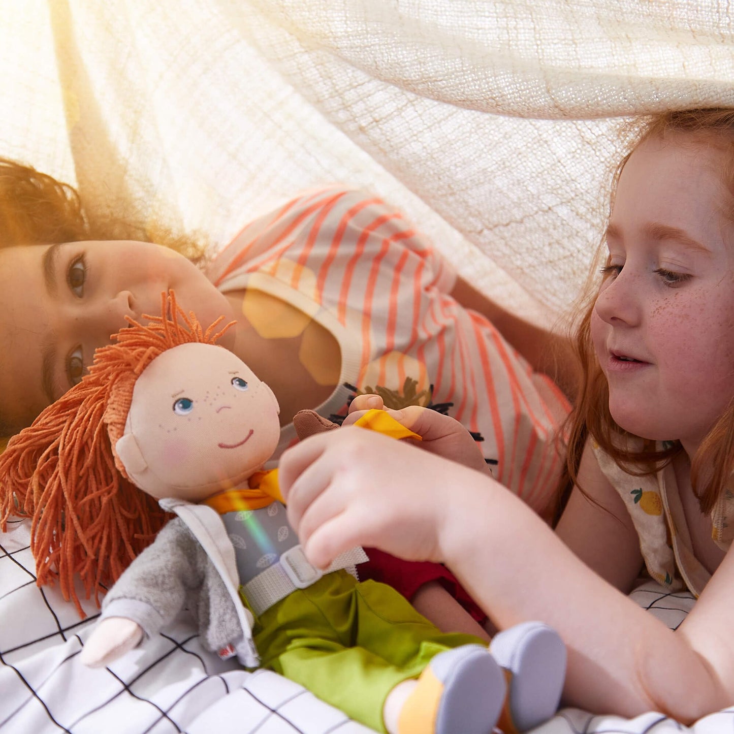 Haba 12' Soft Doll Soley With Red Hair, Outdoor Adventure Outfit And Embroidered Face, Machine Washable Baby Doll With Clothes And Baby Dolls For 18 Months And Up