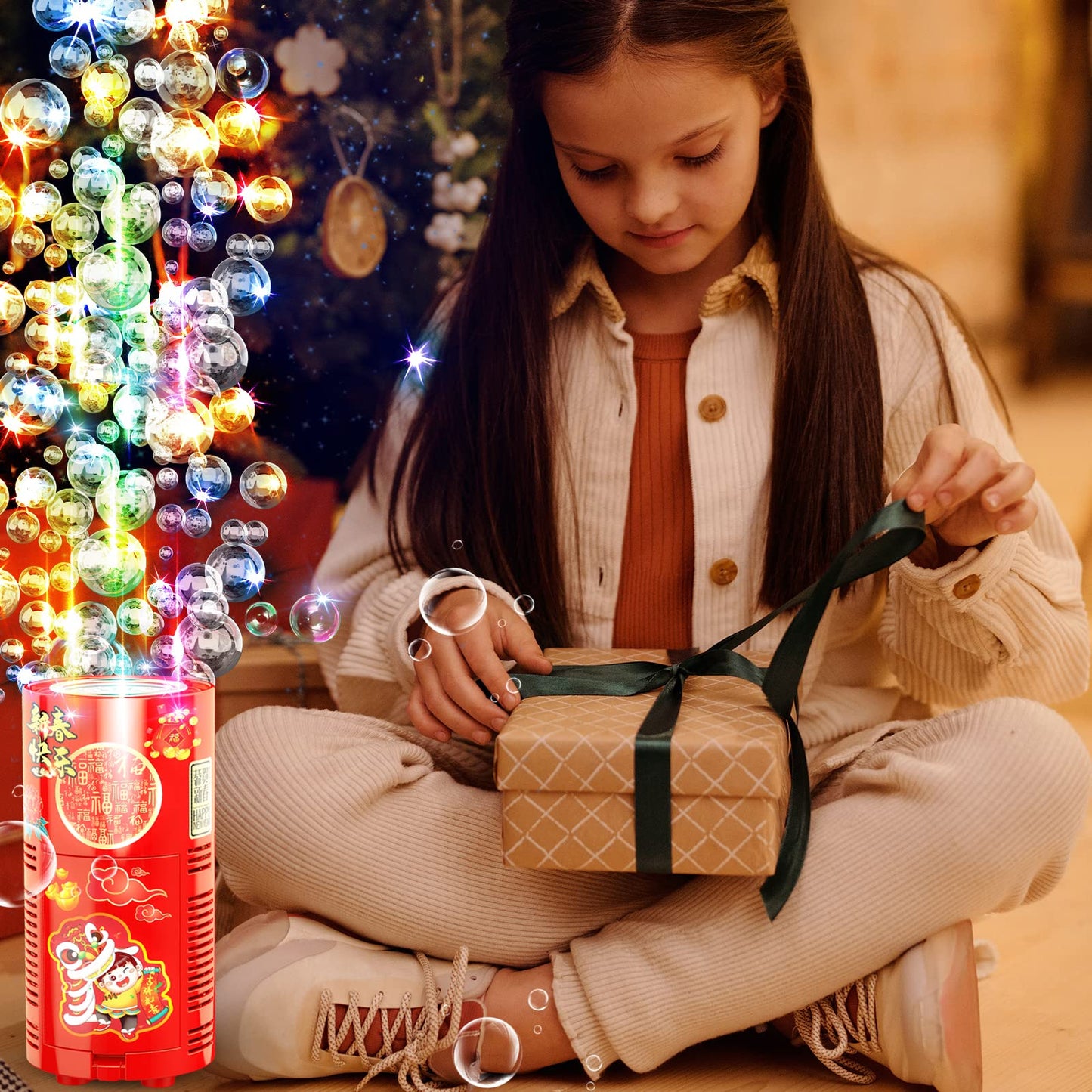 4 PCS Bubble Machine with 4x80ml Bubble Solution Portable Automatic Bubble Machine with Lights and Closeable Music Bubble Maker Toys for Kids Outside Activities Parties Wedding