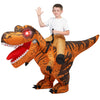 Spooktacular Creations Kids Inflatable Costumes, Riding A Light-Up Eyes T-Rex Inflatable Costume, Brown Rawr Blow Up Dinosaur Co