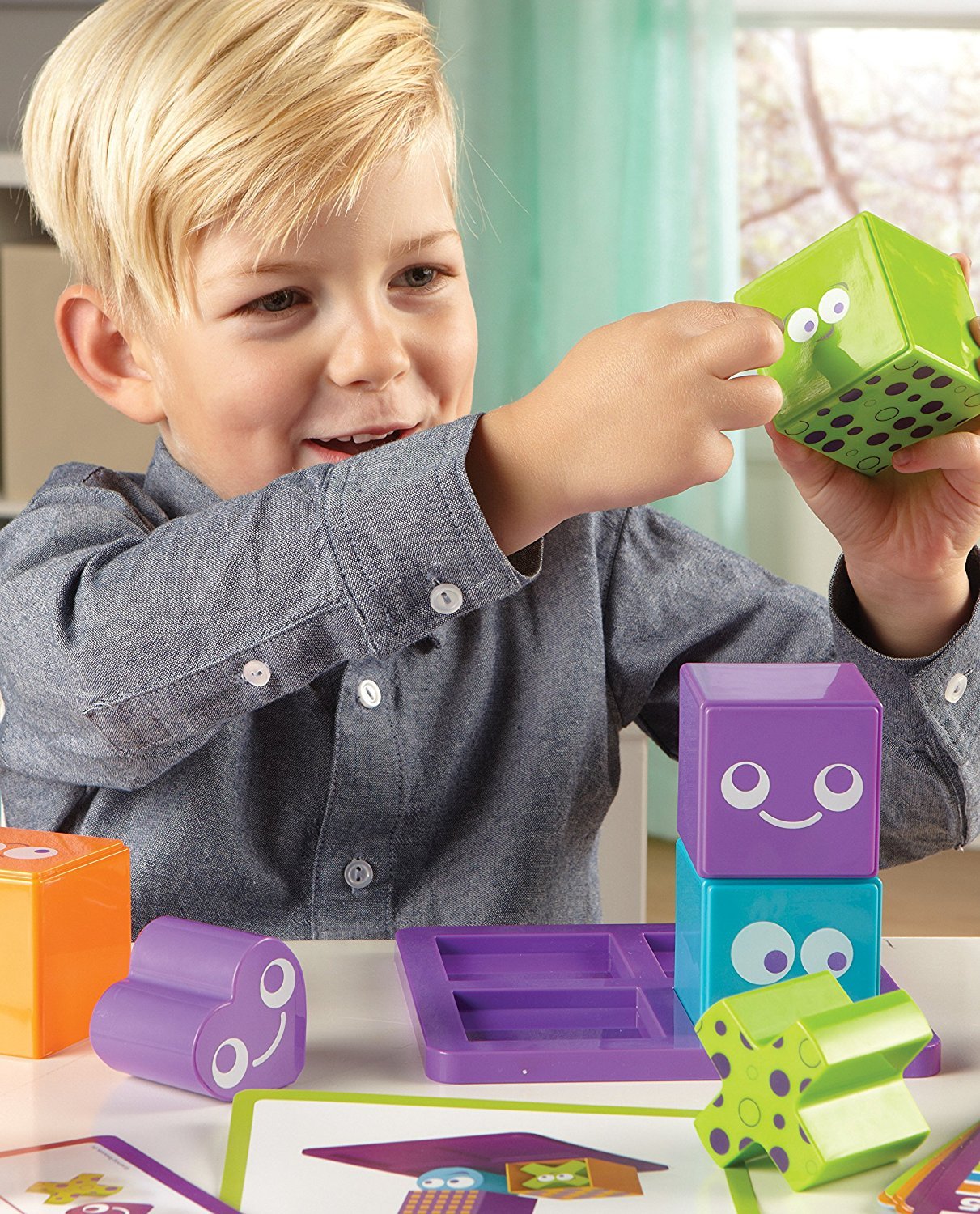 Learning Resources Mental Blox Jr. Early Logic Game - 8 Pieces, Ages 4+ Educational Games For Kids, Brain Teaser Games And Puzzl
