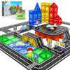 112PCS Magnetic Tiles Road Set - Magnetic Building Tiles with Vibrant Color & Ultra Magnet Strength for Toddlers & Kids Ages 3-8