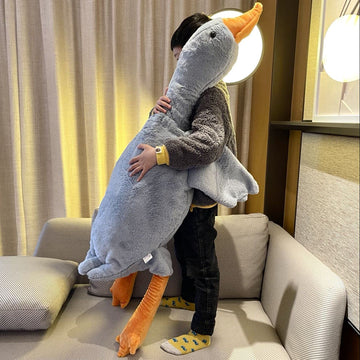 Tanha Goose Plush, Soft Large Goose Stuffed Animal, Cute Stuffed Goose, Grey Duck Plush Gift For Girlfriend, Kids Or Best Friend(51Inch, 130Cm)