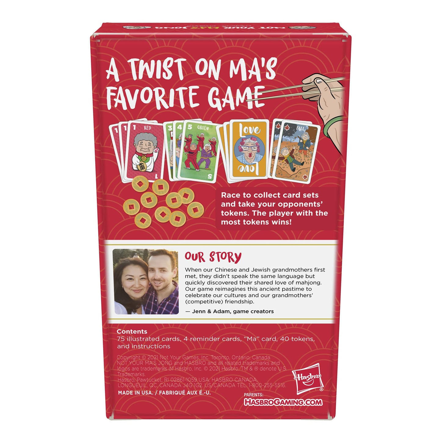 Hasbro Gaming Not Your Ma'S Jong, A Fast-Paced Card Game For 3-4 Players Inspired By Mahjong And 2 Grandmas, Fun Family Party Ga