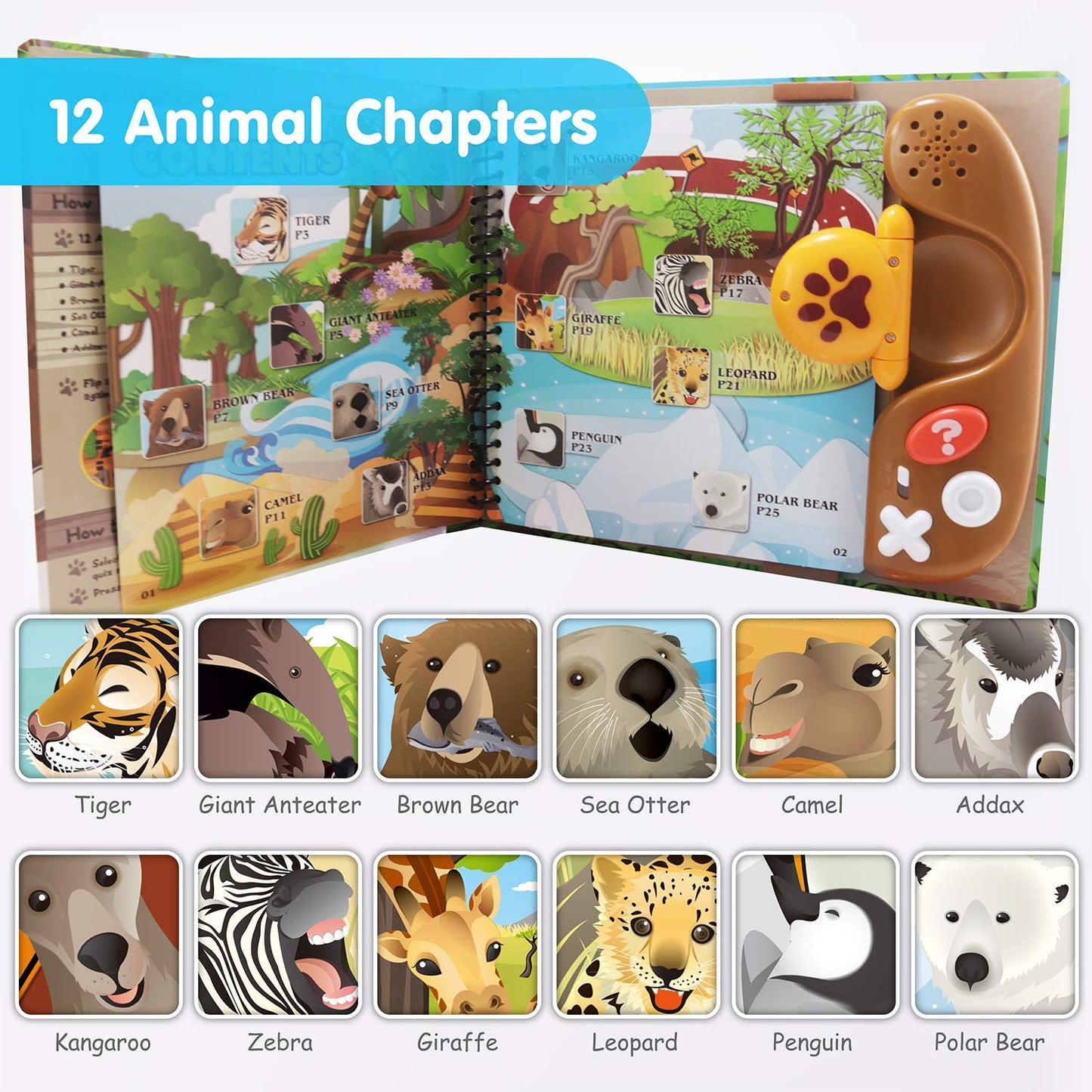 Best Learning Book Reader Animal Kingdom - Educational Talking Sound Toy To Learn Animals With Quiz Games For Kids Ages 3 To 8 Y