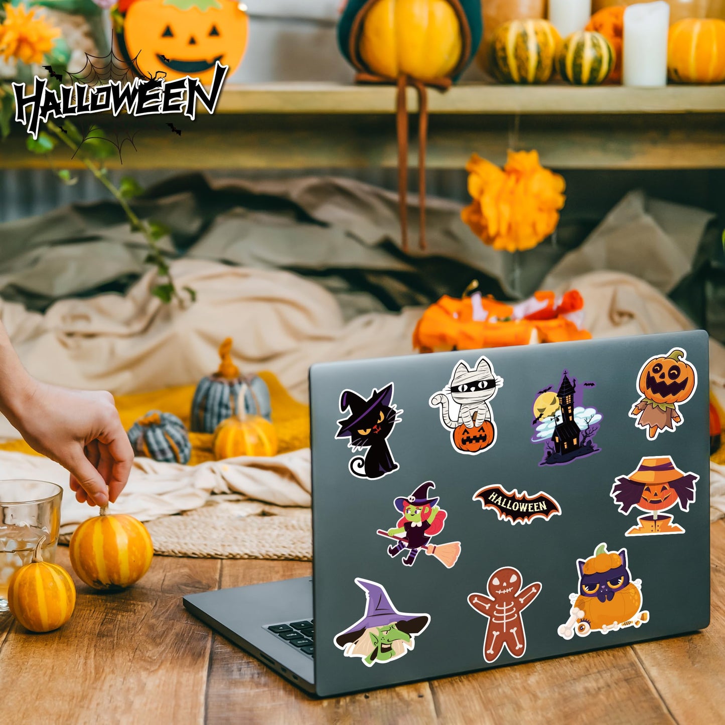 Ohome Halloween Stickers | 100 Pcs Halloween Party Favors - Halloween Stickers For Kids - Vinyl Halloween Games Toys Gifts Party