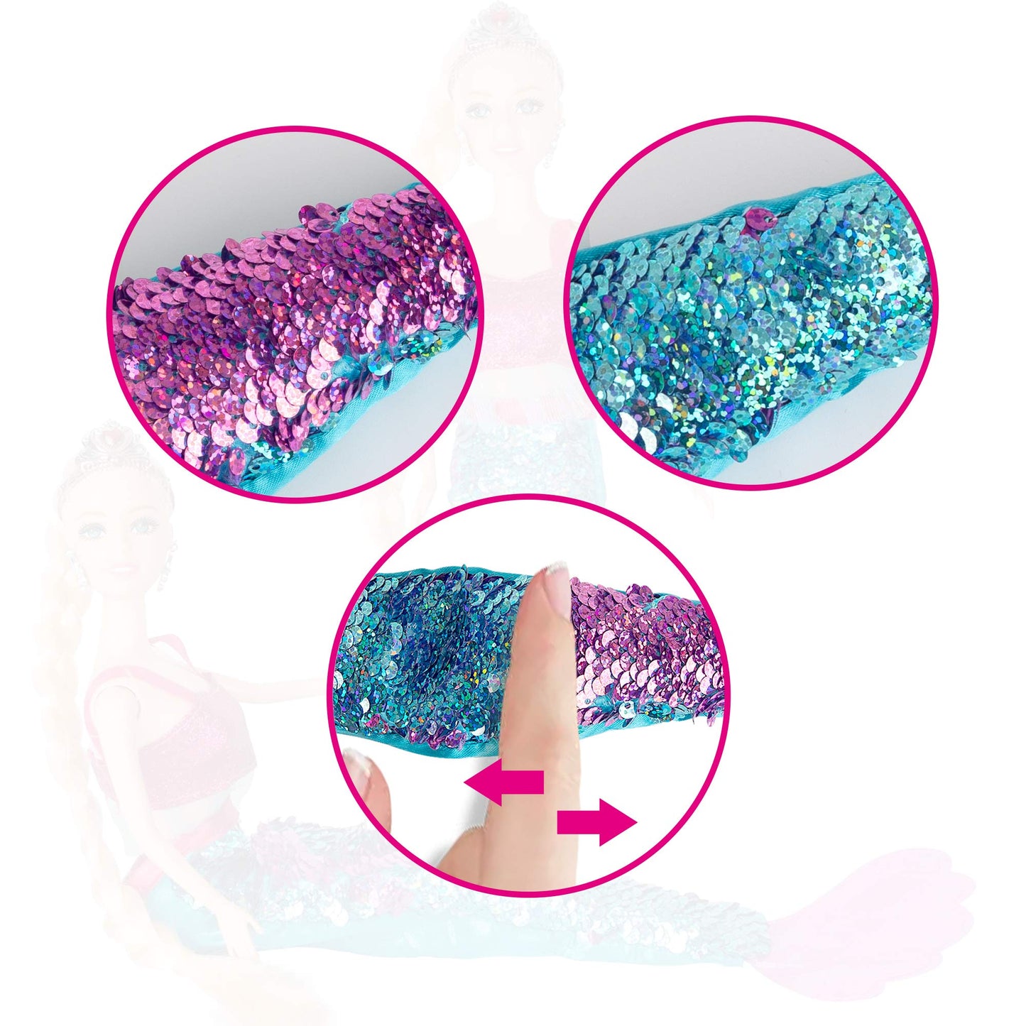 Mermaid Princess Doll With Little Mermaid And Pink Dolphin Playset, Blonde Hair Mermaid Toys With Accessories, Gift For 3 To 7 Year Old Girls