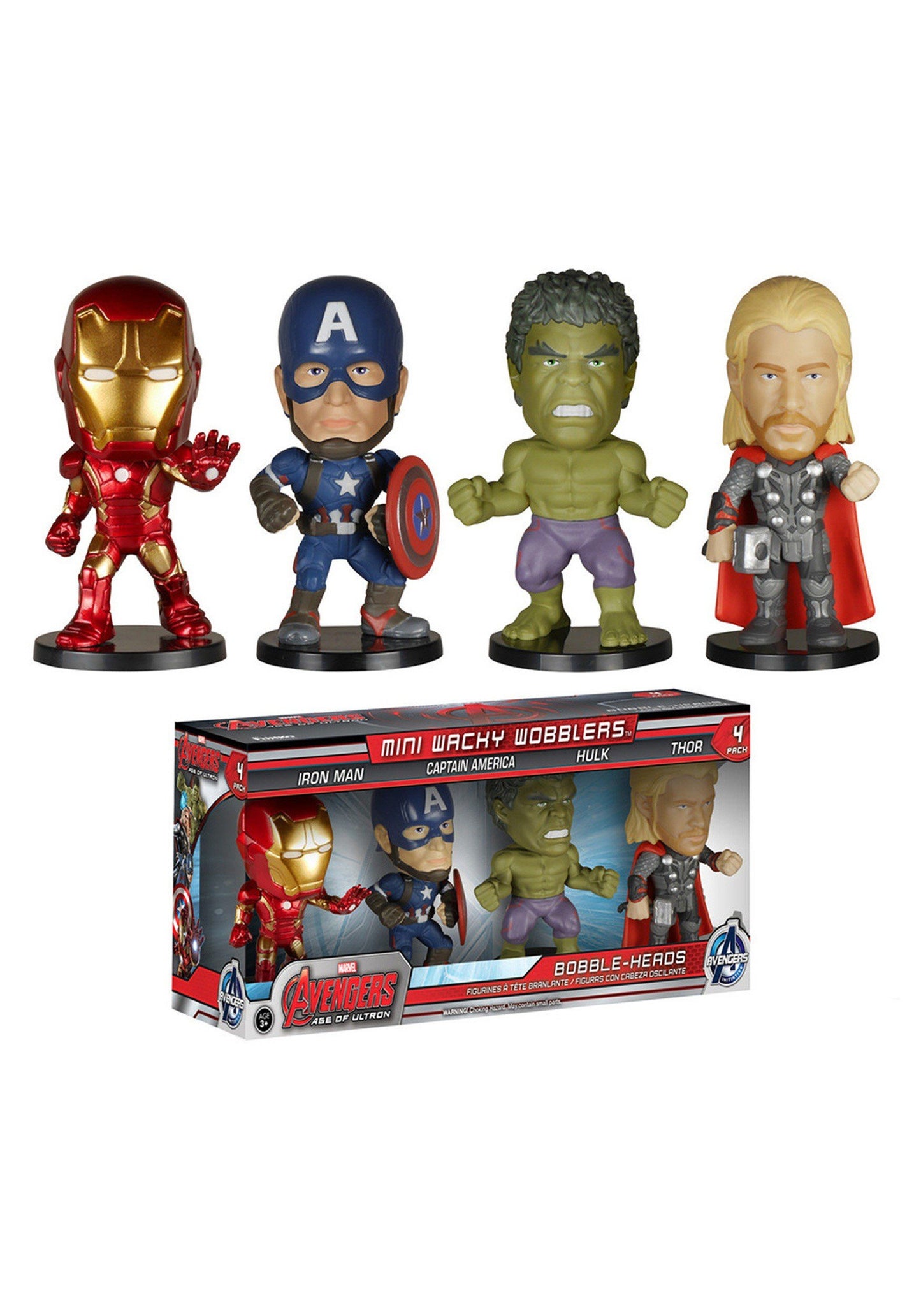 Funko Wacky Wobbler: Avengers 2 Mini Wobbler Action Figure (Pack Of 4)