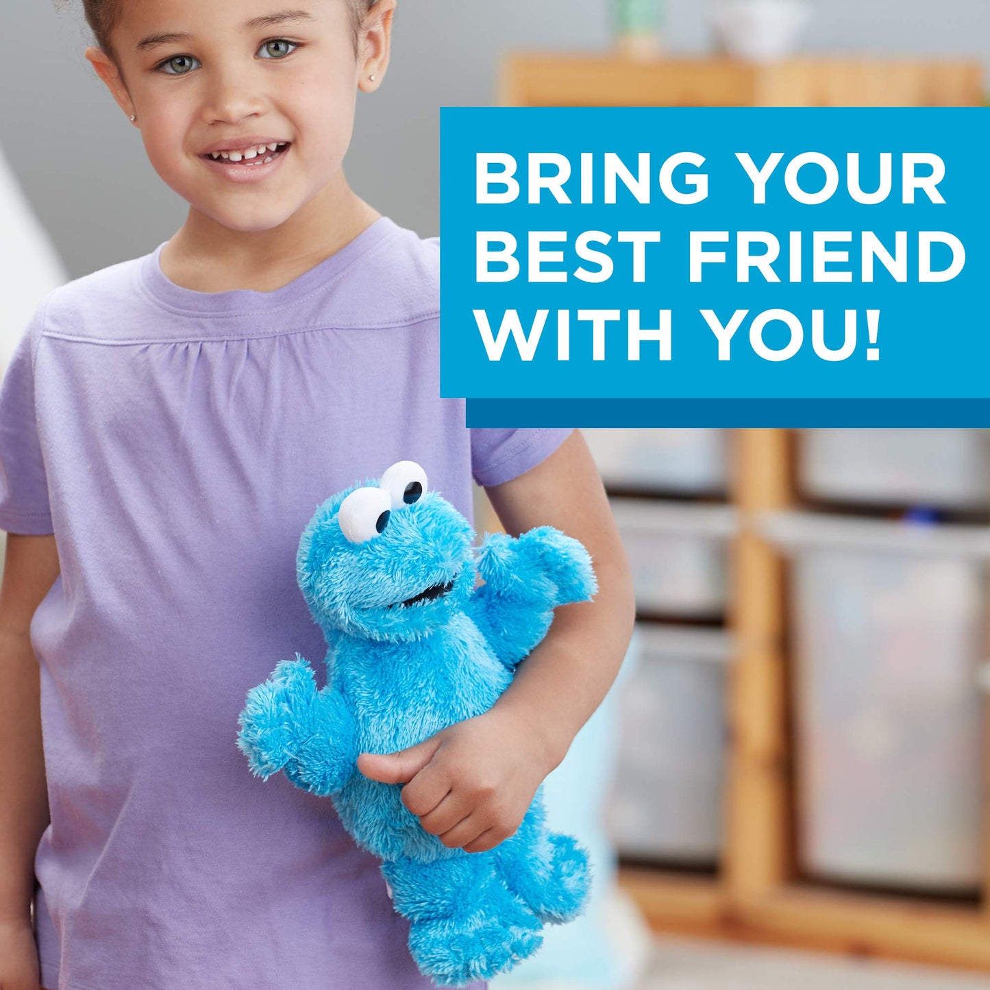 10-Inch Sesame Street Mini Plush Cookie Monster Doll: Toy For Toddlers, Preschoolers & 1 Year Olds