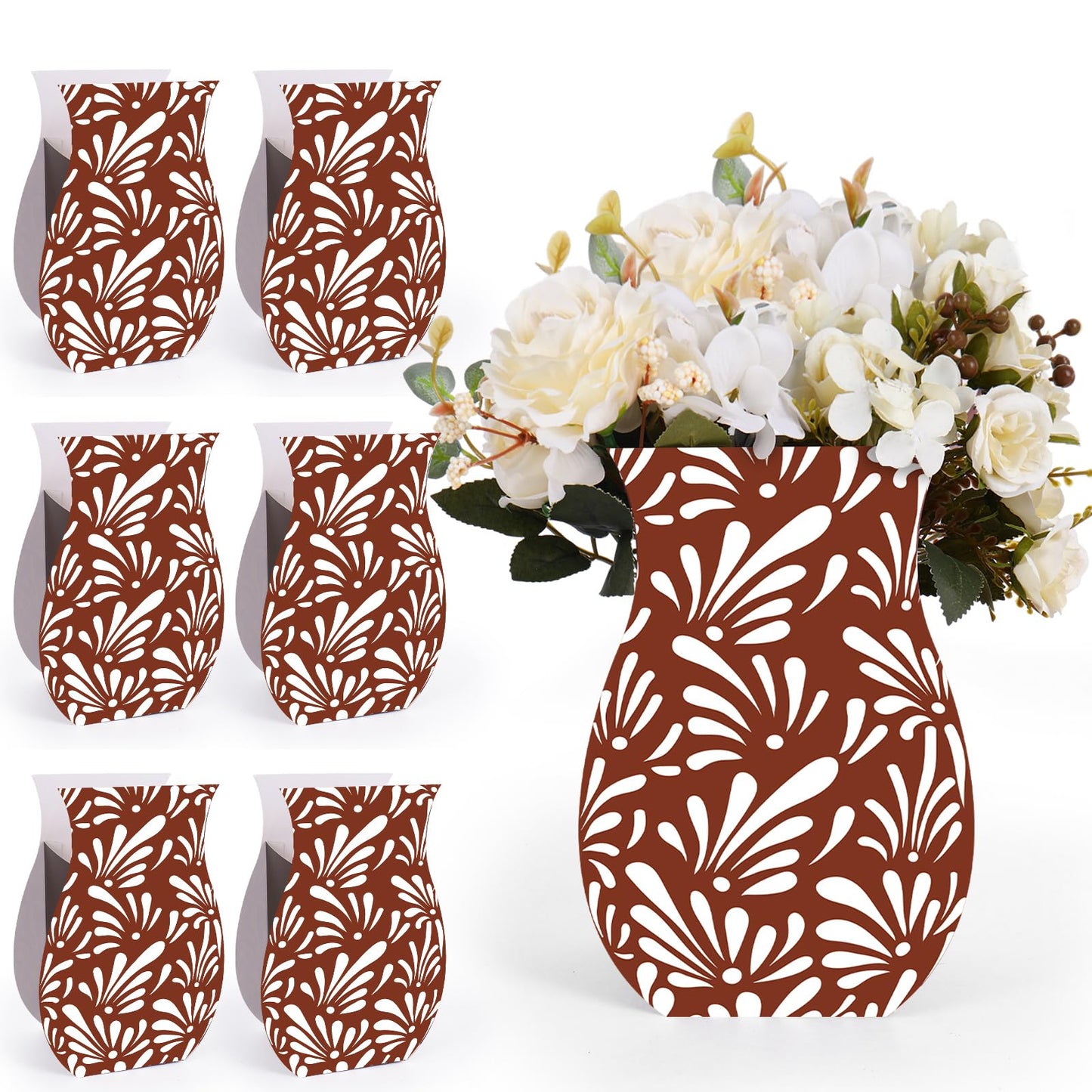 FYSUIMU 8Pcs Cielito Lindo Flower Boxes Flower Vase Centerpiece Platos De Barro Terracotta Flower Paper Box for Mexican Fiesta C