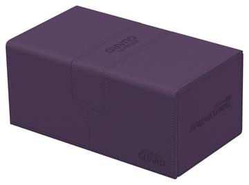 Ultimate Guard Twin Flip'N'Tray 200+, Deck Case For 200 Double-Sleeved Tcg Cards + Dice Tray, Purple, Independent Magnetic Closure & Microfiber Inner Lining