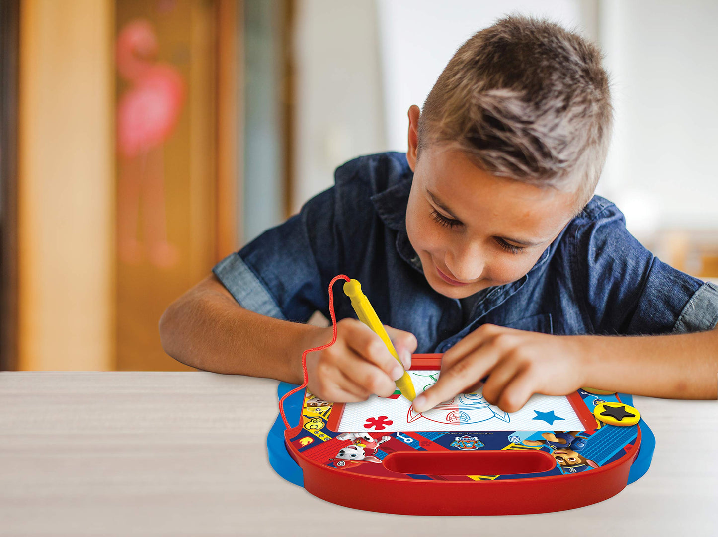 LEXiBOOK Paw Patrol Multicolor Magic Magnetic Drawing Board, Artistic Creative Toy for Girls and Boys, Stylus Pen and Stamps, Re