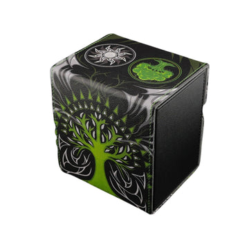 Ai protective covering MTG Commander 100+ Card Custom Art Deck Box With Storage (Green/White)