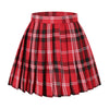 Women`S Back To School Uniform Short Cos Skirts Costumes(M, Red Black White)