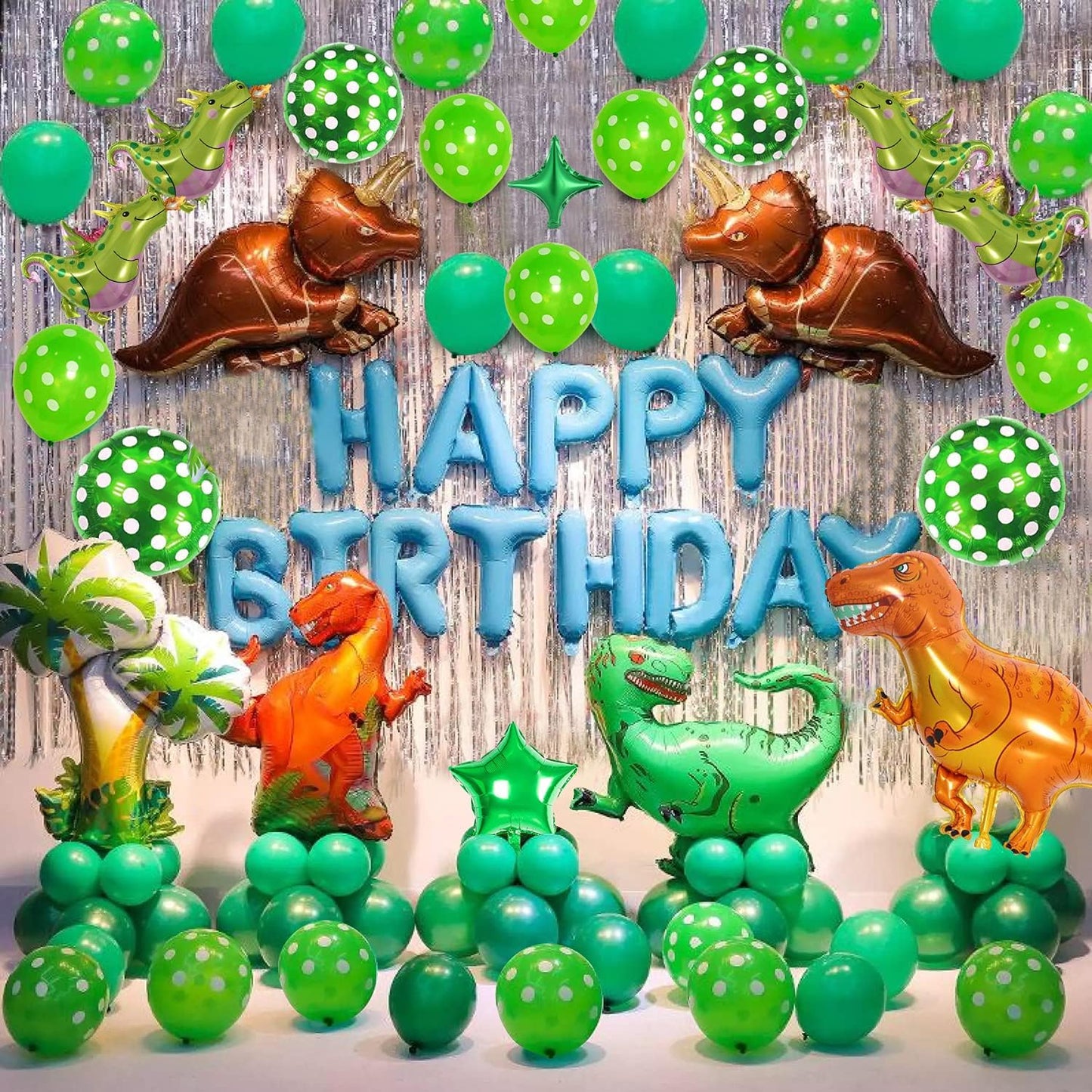 Party Propz Foil Dinosaur Theme Birthday Decorations 65Pcs For Boys,Girls,Kids Kids Birthday Party Decoration Items,Birthday D