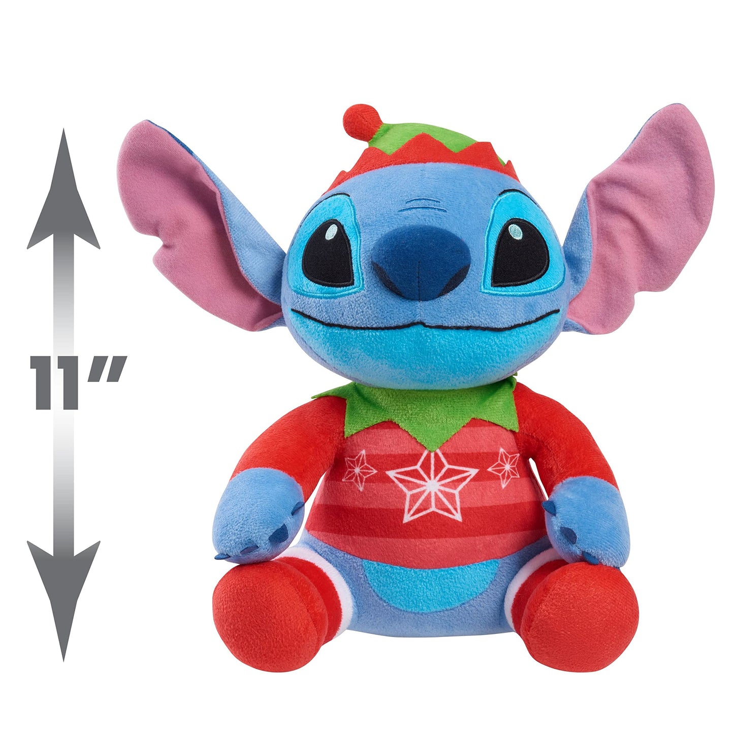 Disney Stitch Holiday Large 11-Inch Plush Stuffed Animal, Alien, Officially Licensed Kids Toys For Ages 2 Up By Just Play