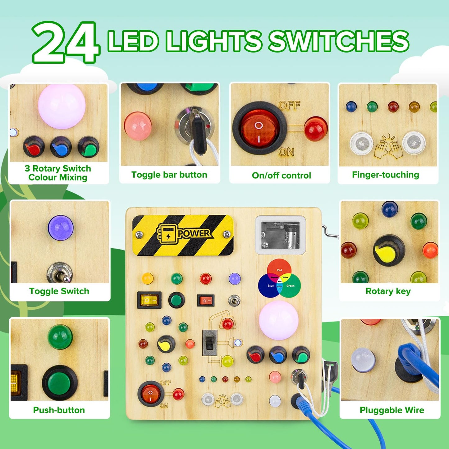 Sumsoltic Toddler Busy Board,Montessori Toys For 1-3 Year Old Boys,Sensory Travel Toys,Preschool Learning Activities,Christmas &