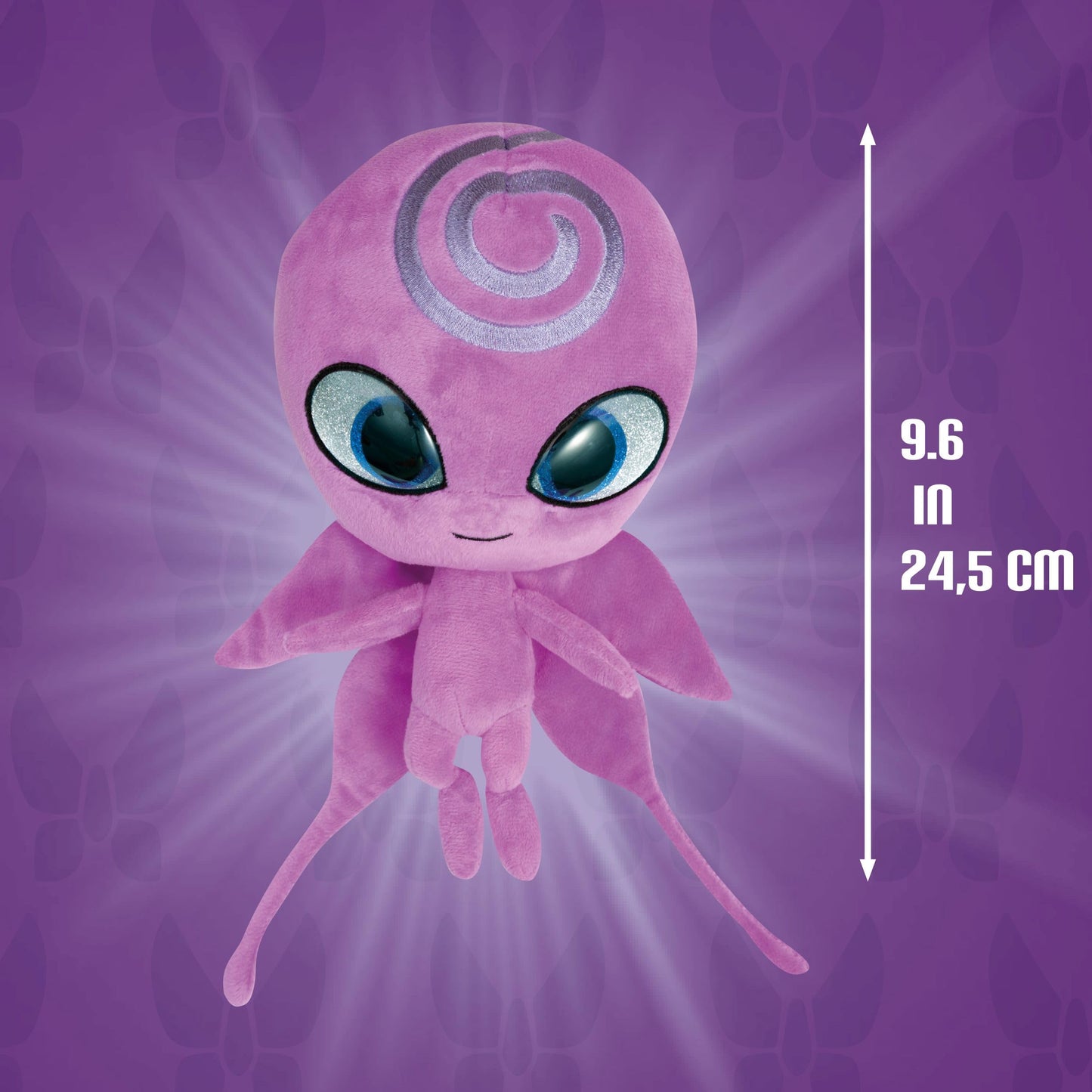 Miraculous Ladybug Kwami Mon Ami Plush Toy - Nooroo The Butterfly, Super Soft Stuffed Animal - 9-Inch Collectible Plush Figure, Ladybug & Cat Noir, Gift Stocking Stuffer For Kids