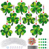 WinnerWhy 36 Sets St. Patricks Day Shamrock Suncatchers Ornaments Decorations DIY Window Paint Suncatchers Craft Kits Lucky Sha
