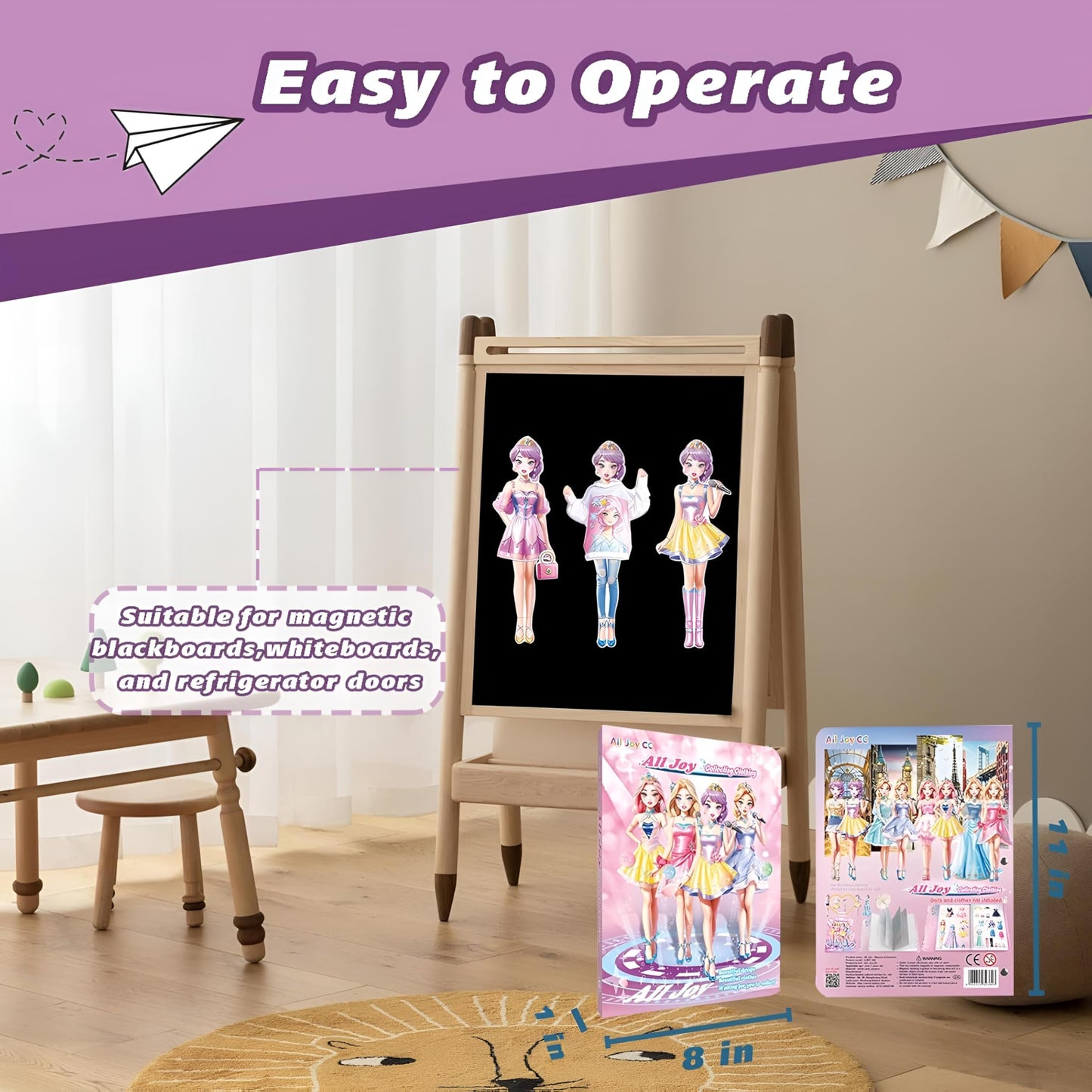 Generic Magnetic Princess Dress Up Paper Doll, Magnet Dress Up Games, Play Travel Playset Toy Magnetic Dress Up Dolls And Pretend For Girls (Joy), Medium