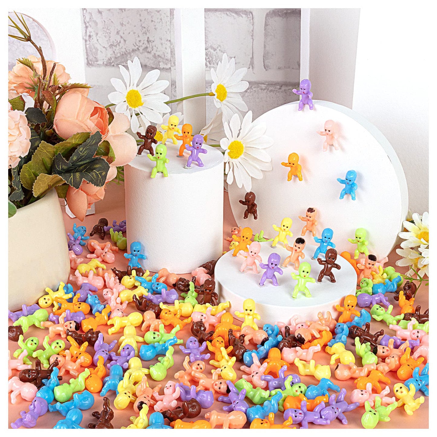 Kxcoftxi Mini Babies For Baby Shower - Small Plastic Babies Tiny Baby