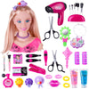 KonHaovF Styling Head Doll - Hair & Makeup Practice Set, 7.8 Inch, Pink, Includes Accessories & Hair Dryer (Style A)
