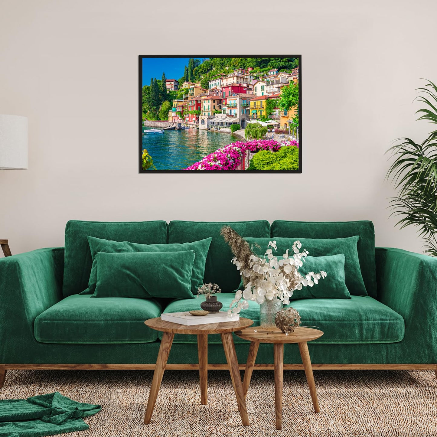 500 Piece Jigsaw Puzzle For Adults -Lake Como Scenery, Italy Jigsaw Puzzles 500 Pieces Puzzles For Adults-Finished Size 19.3' X 13.7'