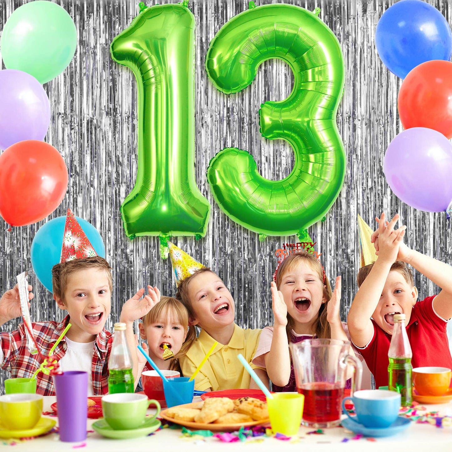 Green 13 Balloon Numbers, Large 13 Or 31 Foil Balloons, Big Number Balloons 40 Inch For 13Th / 31St Birthday Party And Anniversa