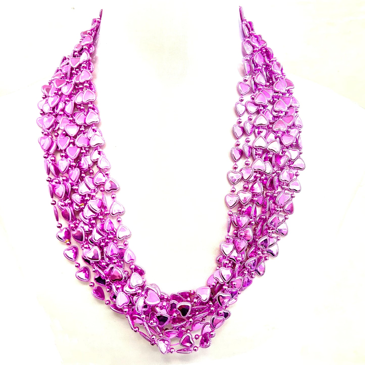 Afson 36 Pcs Valentine Beads Necklaces Valentine's Day Heart Shaped Beads Necklaces Party Decoration, Pink