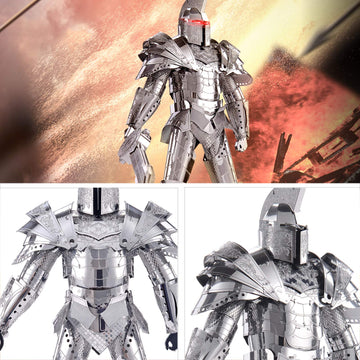 Piececool 3D Metal Puzzles For Adults Diy Mecha Model Kits Building Blocks, Black Knight 3D Figure Model Kit Brain Teaser Puzzle Fidget Toys Hobbies For Men, Great Birthday Gifts -125 Pcs