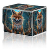 DEGDFSGR for TCG MTG Card Game Storage Box Organizer Trading Card Case Commander Deck Box Magnetic Closure Creative Pattern Up to 200 Cards Blue Glow Fox
