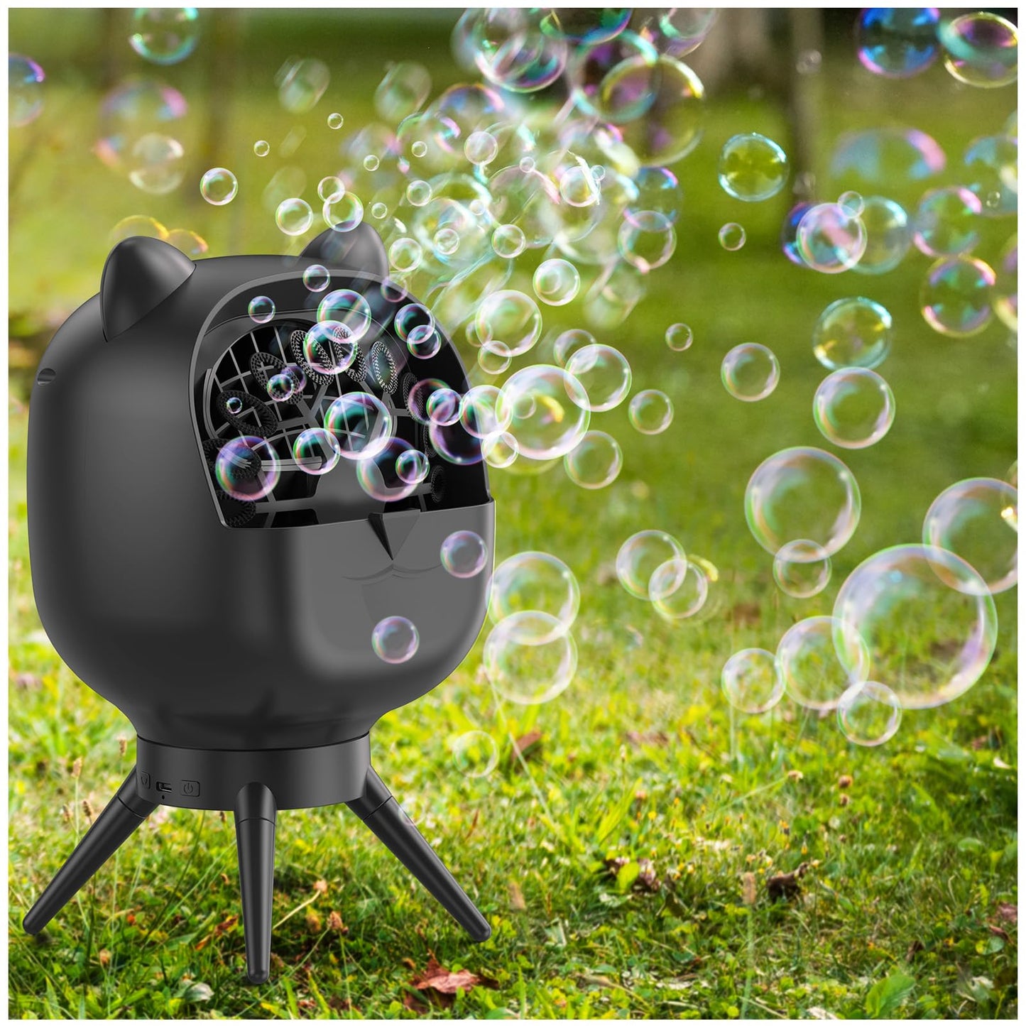 Bubble Machine For Toddlers Kids, Rotating Bubble Machine Rechargeable With 38000+ Bubbles/Min, 2 Speed, Outdoor Automatic Bubbl