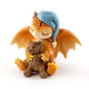 Top Collection Solar The Red Dragon - Mini Collectible Fantasy Figurine (Good Night Teddy Bear)