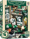MasterPieces Game Day 500 Piece Jigsaw Puzzle for Adults - NCAA Michigan State Spartans Locker Room - 15x21