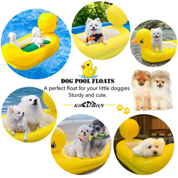 Kucdbun Dog Pool Floats Set, Dog Float Raft With Collapsible Dog Bowl, Non-Toxic Floating Dog Water Toys For Small Dog, Puppy An