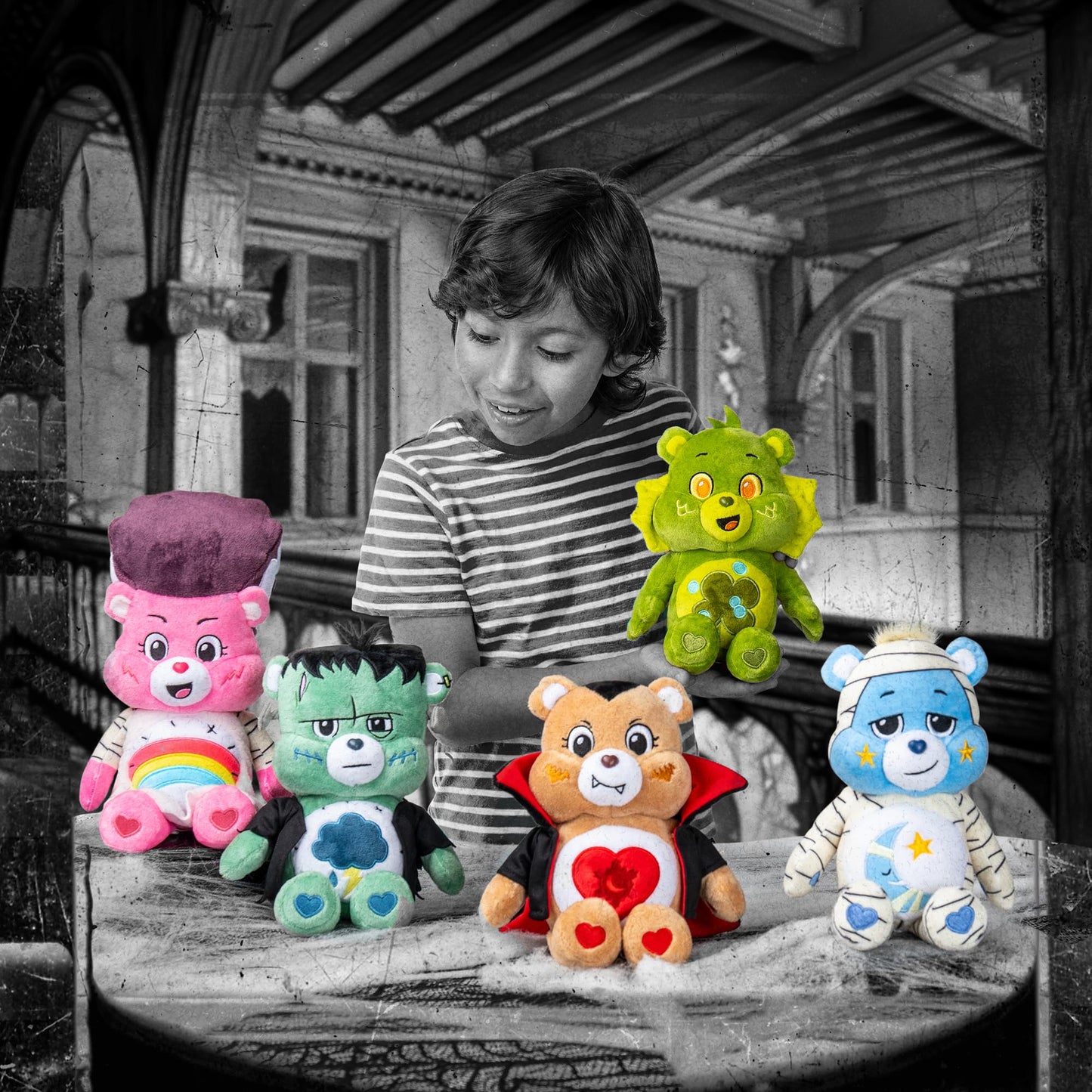 Care Bears 9 Fun Size Plush - Good Luck Bear as Creature from The Black Lagoon, Soft Stuffed Animal for Ages 4+