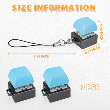 Byhoo 2 Pcs Keyboard Fidget Toy, Aluminum Alloy Mechanical Fidget Keyboard With Keychain, Lightweight Keyboard Fidget Clicker Fo