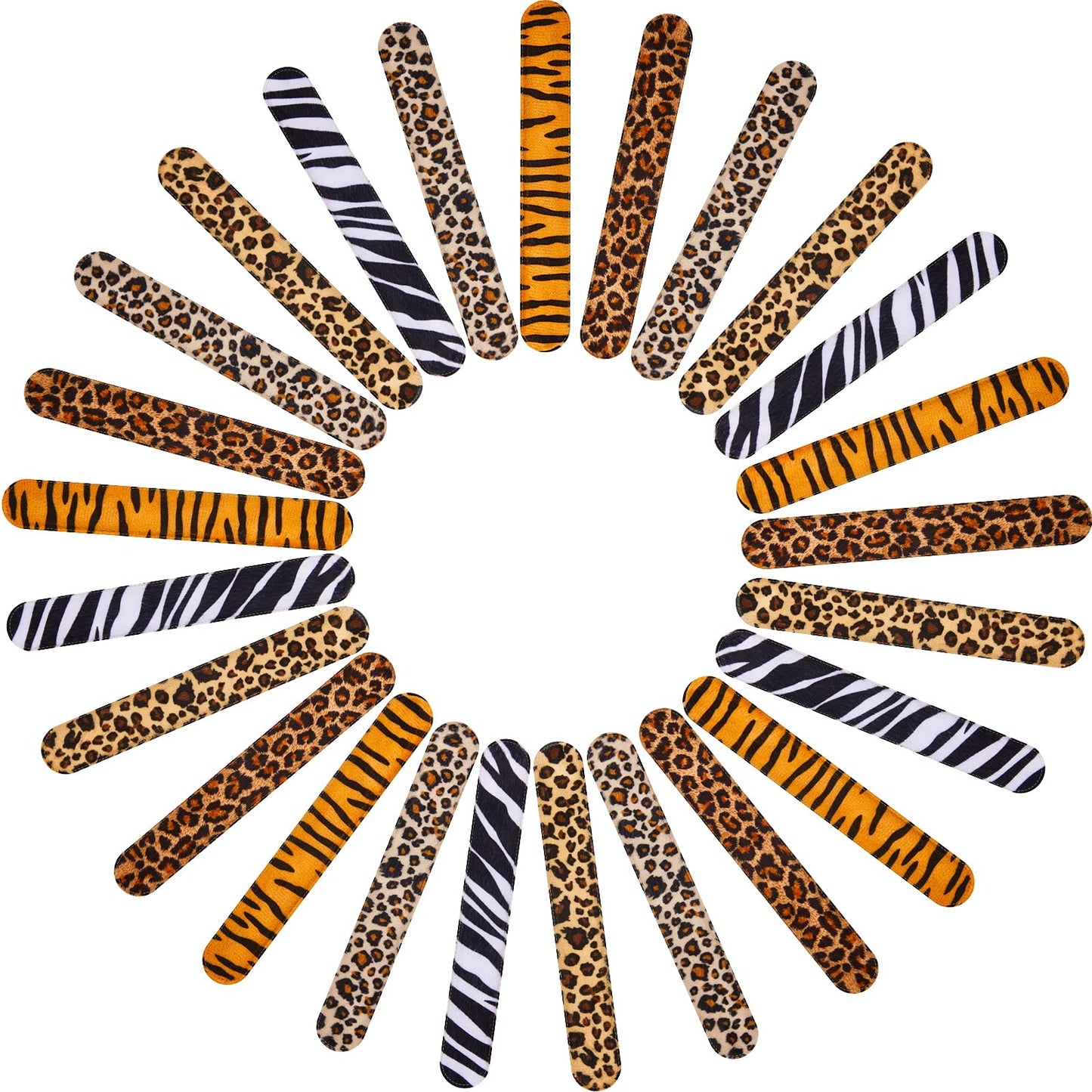 25 Pieces Animal Print Wristband Wild Animal Slap Bracelets Assorted Safari Print Slap Bracelet Deer Leopard Tiger Slap Bracelet