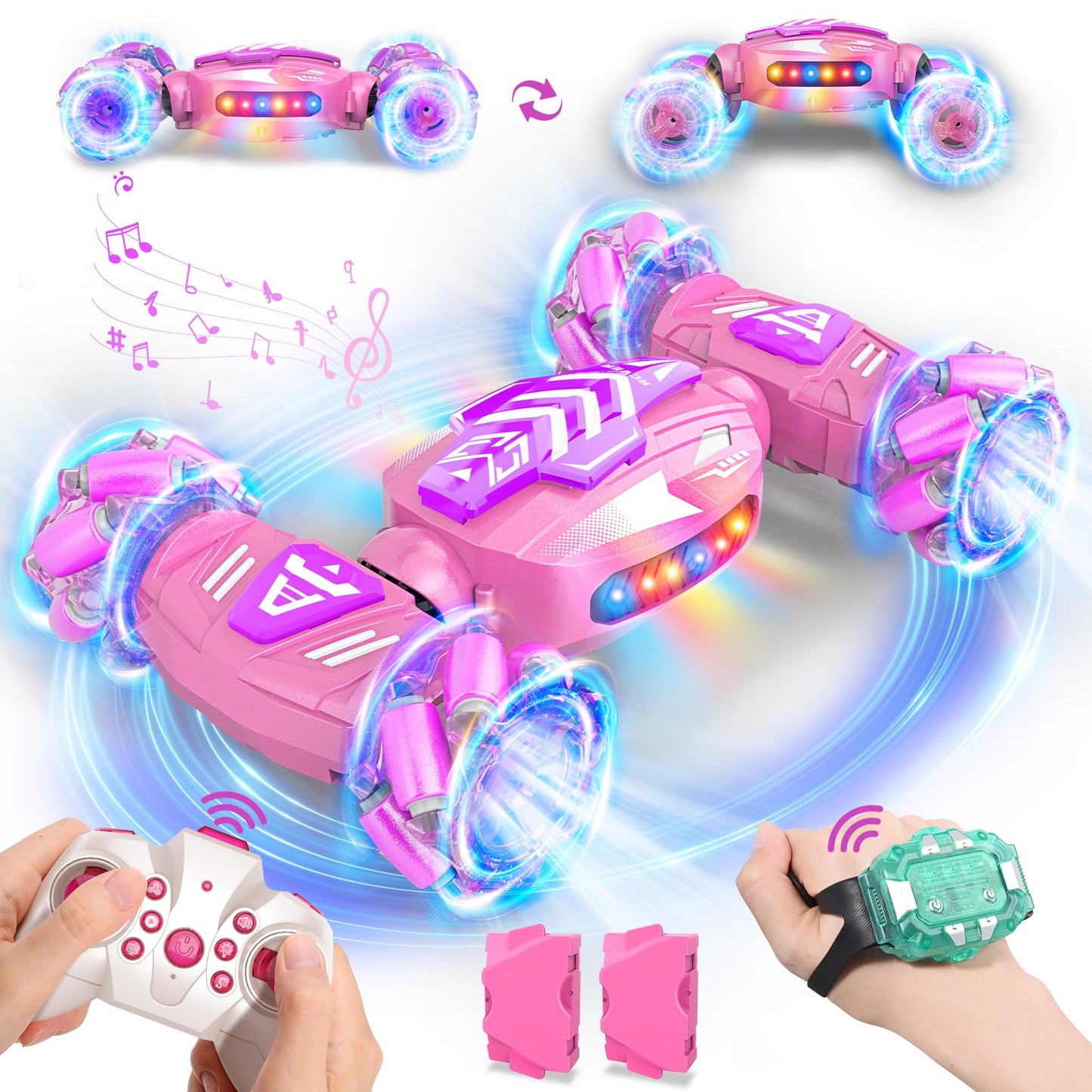 Nicella Gesture Sensing RC Stunt Car, Remote Control Car 360 Rotating 4WD 2.4Ghz RC Cars Transform Hand Controlled Car Toys with