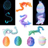 UXBSTM 6 Pack Officially Licensed 3D Printed Dragon with Egg Set - Crystal Egg Fidget Toys Easter Gift & 3D Printed Animals Collection