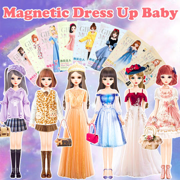 Magnetic Dress Up Dolls, Magnetic Doll Dress Up Kits Magnetic Paper Dolls Pretend Play Set For Girls Ages 4 Years And Up Kids Tr