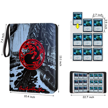 MTGPRO 9 Pocket Card Binder 720 Double Sided Pocket Trading Card Binder enhanced PU Card Collector Album Card Folder for MTG/YGO/PTCG/Game Cards(Red)