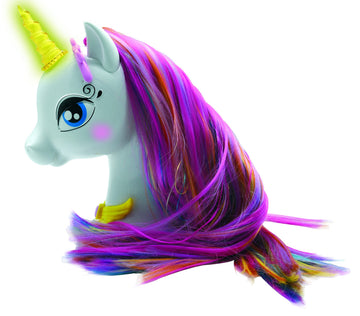 LEXiBOOK Interactive Style Head Unicorn, Long Silky Hair, Magic Sounds, One Size, White/Pink, Model SHUNI for Kids 3+