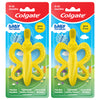 Colgate Baby Toothbrush and Teether, BPA Free, Silicone, 2 Count, Yellow, Model US05957A
