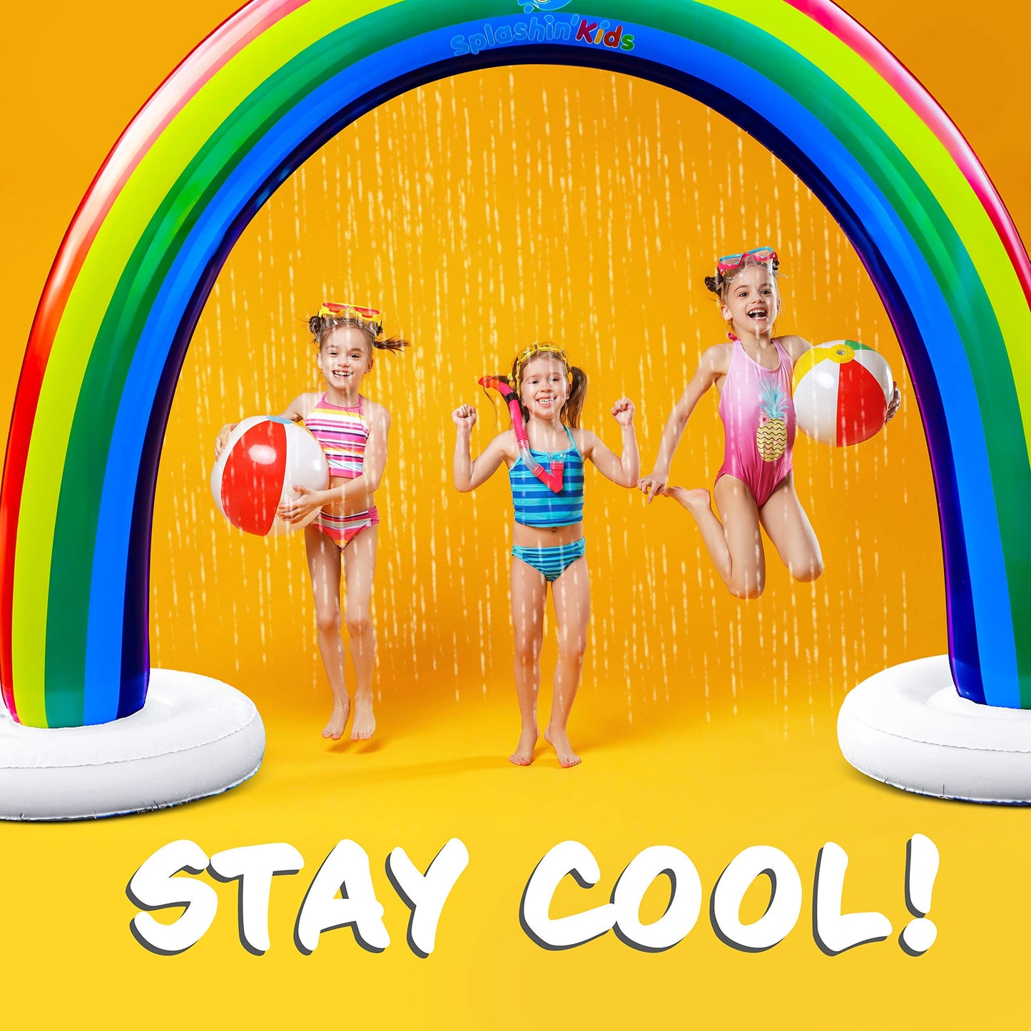 Splashin'Kids Outdoor Rainbow Sprinkler Super Toddler Water Toys For Children Infants Boys Girls And Kids Perfect Outside Inflat