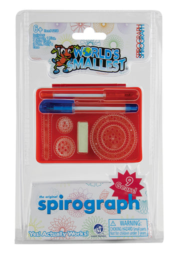 World's Smallest Spirograph - Original Design with 6 Wheels, Small, Red, Plastic, Model 5156