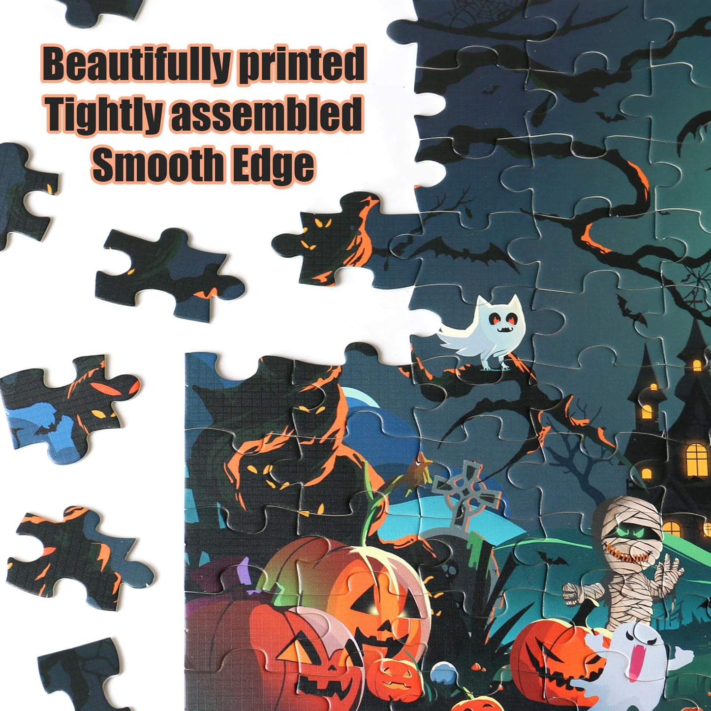 Halloween Puzzles For Kids Ages 4-6 Halloween House Jigsaw Puzzles 100 Piece Halloween Puzzle Educational Developmental Toys & Games For Boys Girls