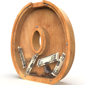 Piggy Bank For Kids Boys Girls, Large Personalized Wooden Letter Piggy Bank With Cut-Out Design, Alphabet Letter Coin Banks, Money Savings Box, Wooden Bank For Kids Creative Gift For Real-Money(O)
